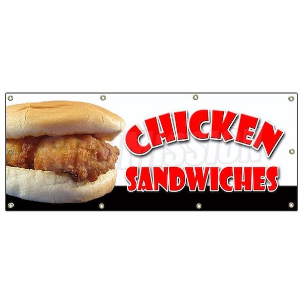 CHICKEN SANDWICH BANNER SIGN fried restaurant signs grill grilled